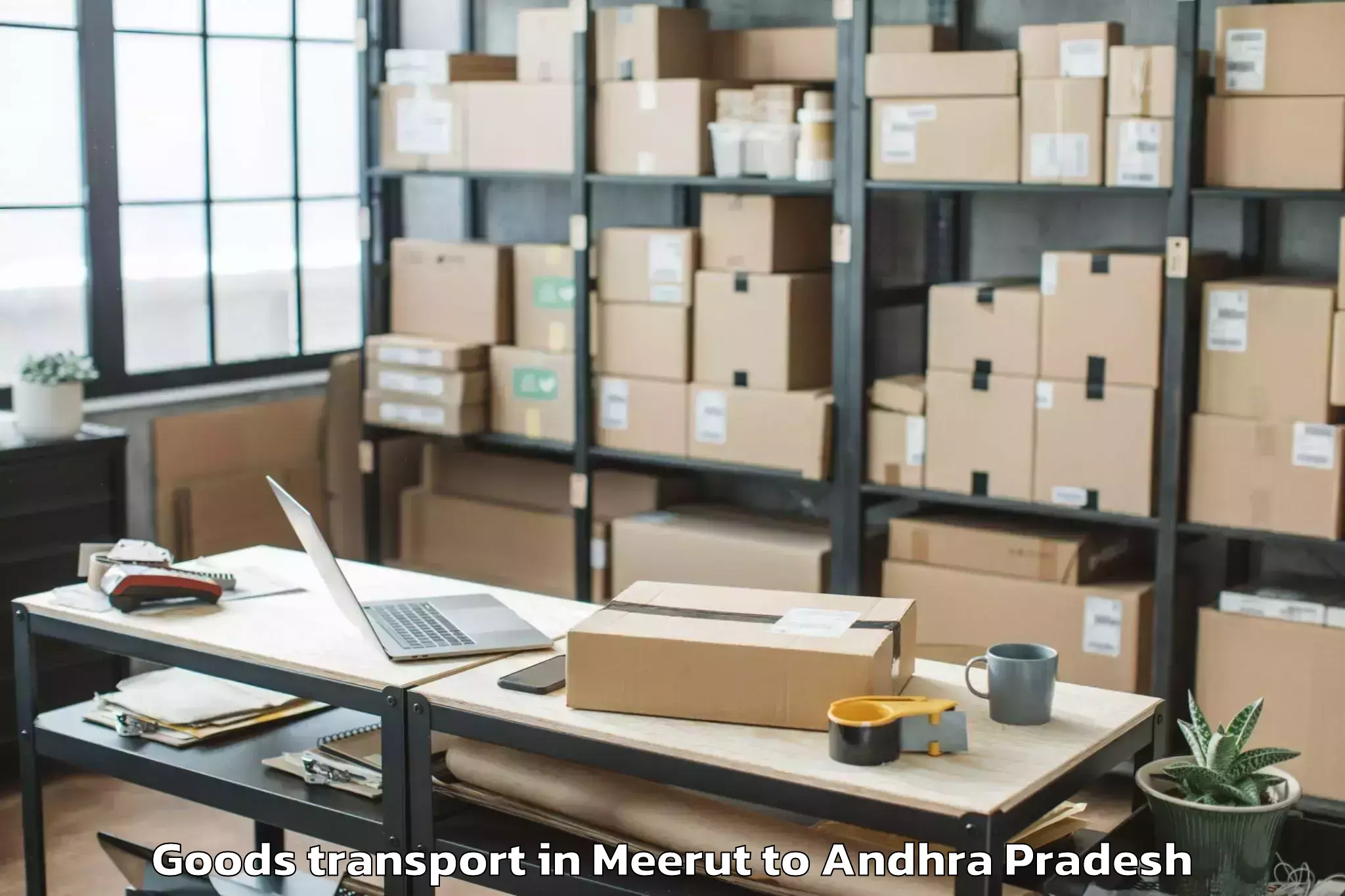 Affordable Meerut to Jarugumalli Goods Transport